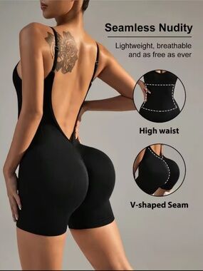 Seamless Sculpting Bodysuit Shapewear - Black